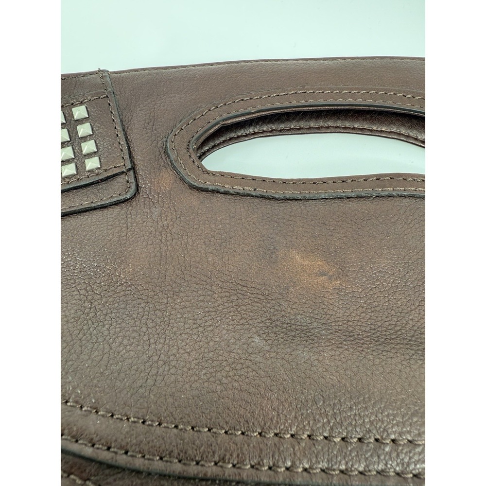 BMakowsky Brown Brandy Leather Studs Shoulder Purse Bag‎ NWT - Picture 5 of 14
